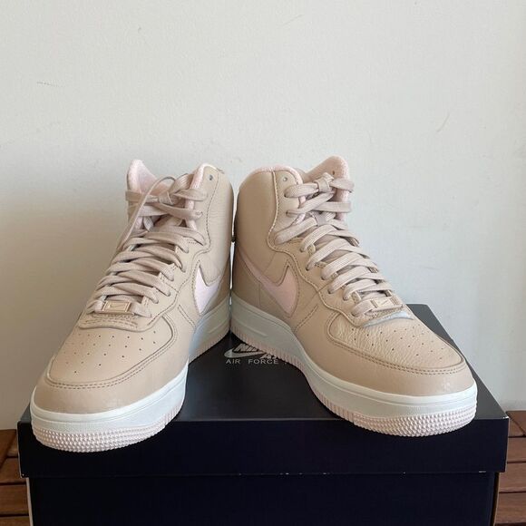 New Women Nike Air Force 1 High Sculpt Linen Sanddrift Women Size 9(DC3590-103)
